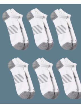 Men's No Show Striped Athletic Socks 12pk- All in Motion- Gray/White size 6-12